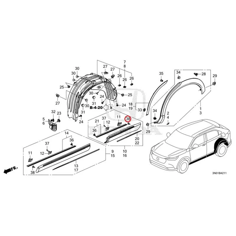 [NEW] JDM HONDA VEZEL e:HEV RV5 2025 Protectors GENUINE OEM - Image 39