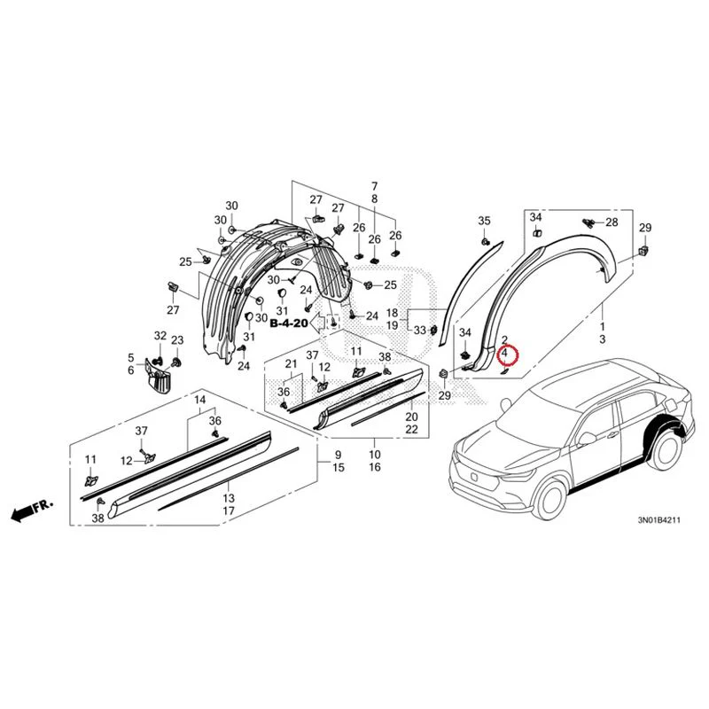 [NEW] JDM HONDA VEZEL e:HEV RV5 2025 Protectors GENUINE OEM - Image 5