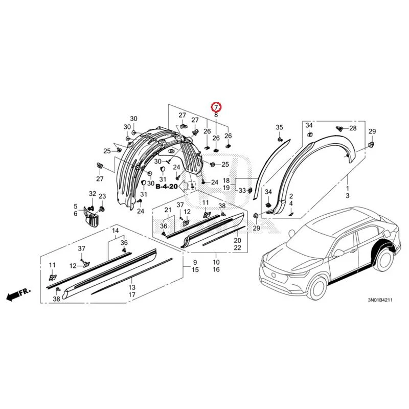 [NEW] JDM HONDA VEZEL e:HEV RV5 2025 Protectors GENUINE OEM - Image 8
