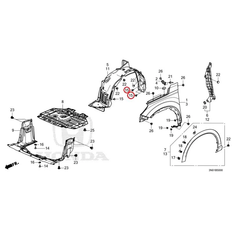 [NEW] JDM HONDA VEZEL e:HEV RV5 2025 Front Fenders GENUINE OEM - Image 16