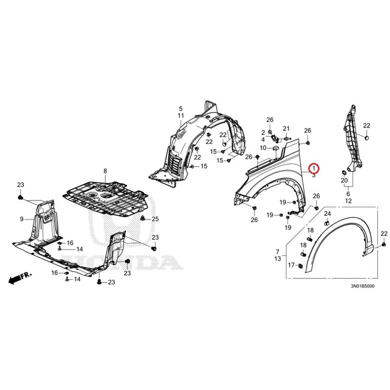 [NEW] JDM HONDA VEZEL e:HEV RV5 2025 Front Fenders GENUINE OEM - Image 2