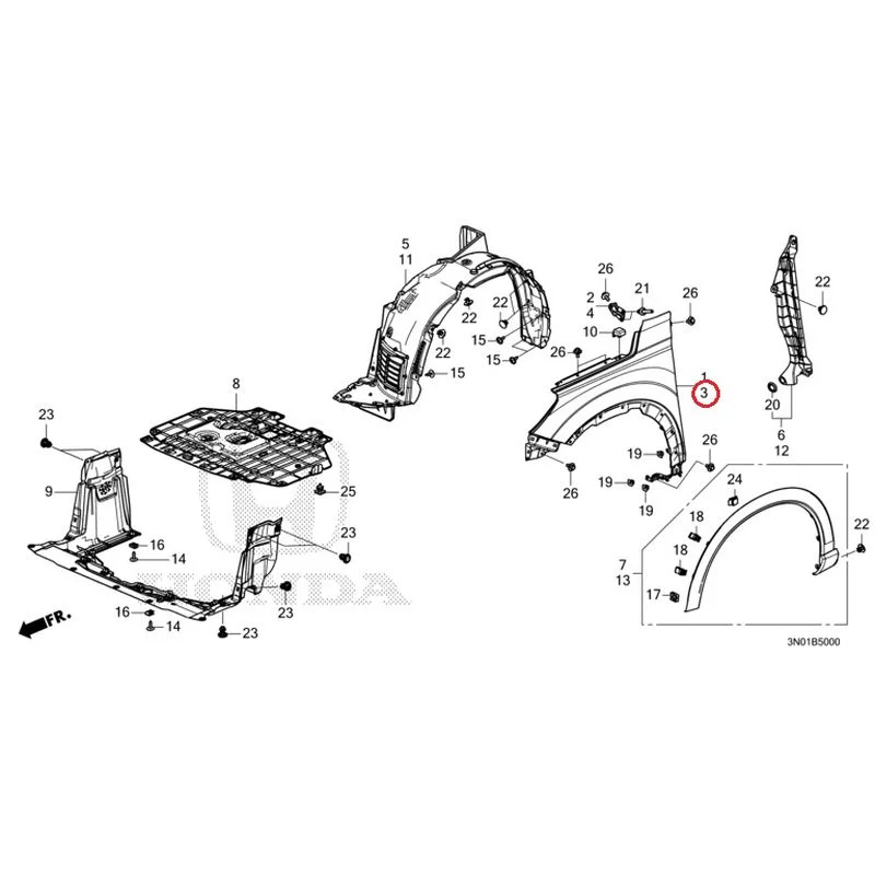 [NEW] JDM HONDA VEZEL e:HEV RV5 2025 Front Fenders GENUINE OEM - Image 4