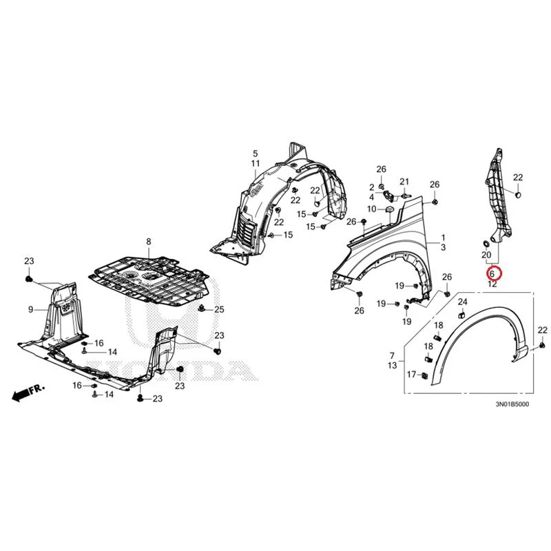 [NEW] JDM HONDA VEZEL e:HEV RV5 2025 Front Fenders GENUINE OEM - Image 7