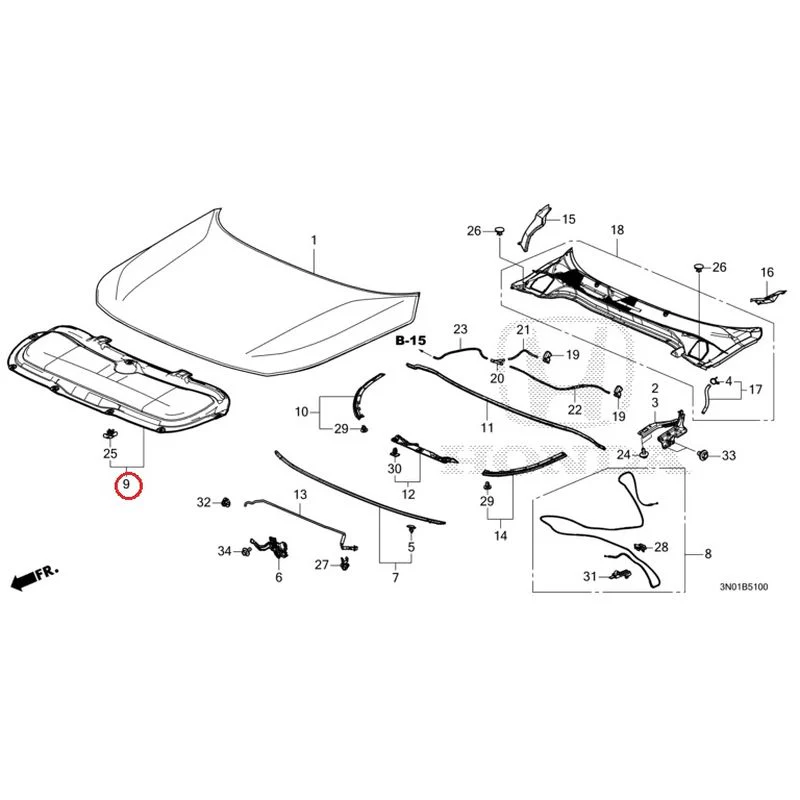 [NEW] JDM HONDA VEZEL e:HEV RV5 2025 Hood GENUINE OEM - Image 11
