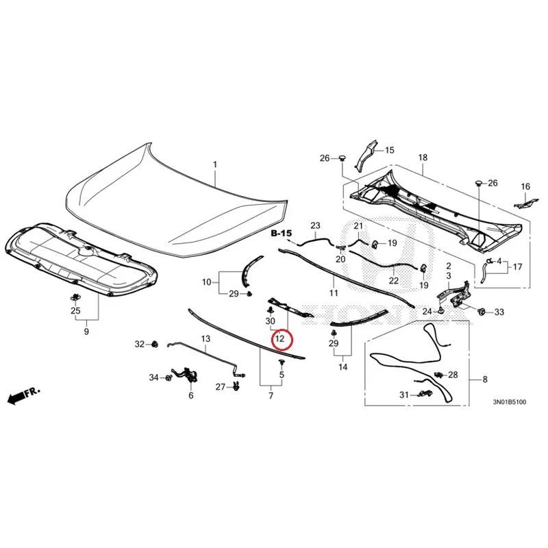 [NEW] JDM HONDA VEZEL e:HEV RV5 2025 Hood GENUINE OEM - Image 14