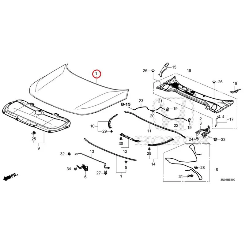 [NEW] JDM HONDA VEZEL e:HEV RV5 2025 Hood GENUINE OEM - Image 2