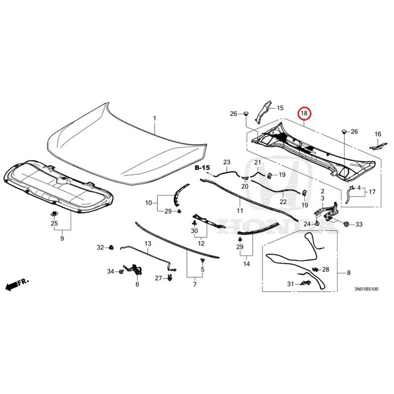 [NEW] JDM HONDA VEZEL e:HEV RV5 2025 Hood GENUINE OEM - Image 20