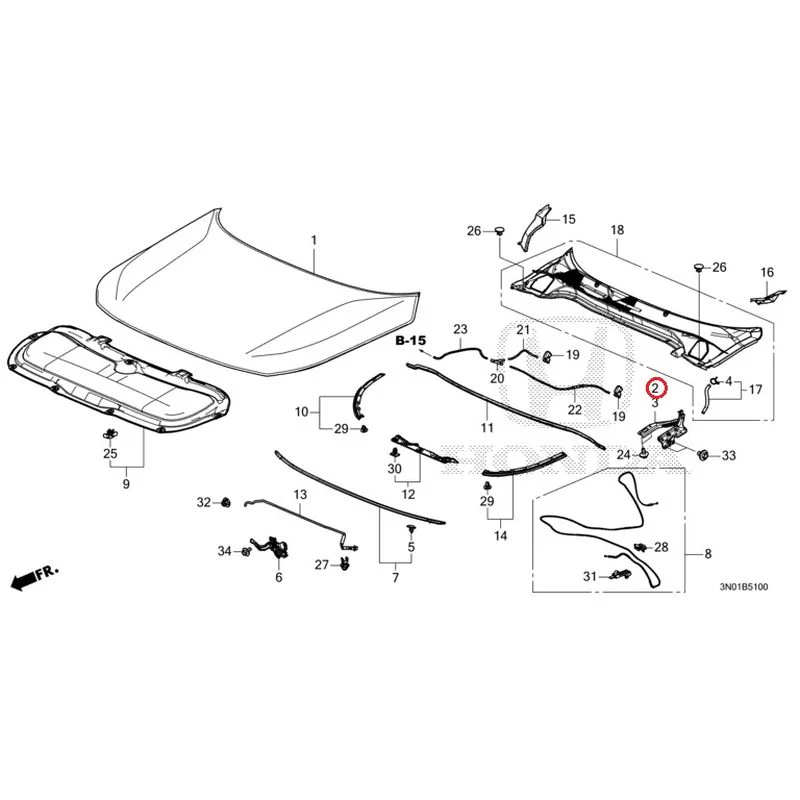 [NEW] JDM HONDA VEZEL e:HEV RV5 2025 Hood GENUINE OEM - Image 3
