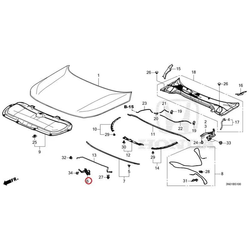 [NEW] JDM HONDA VEZEL e:HEV RV5 2025 Hood GENUINE OEM - Image 8