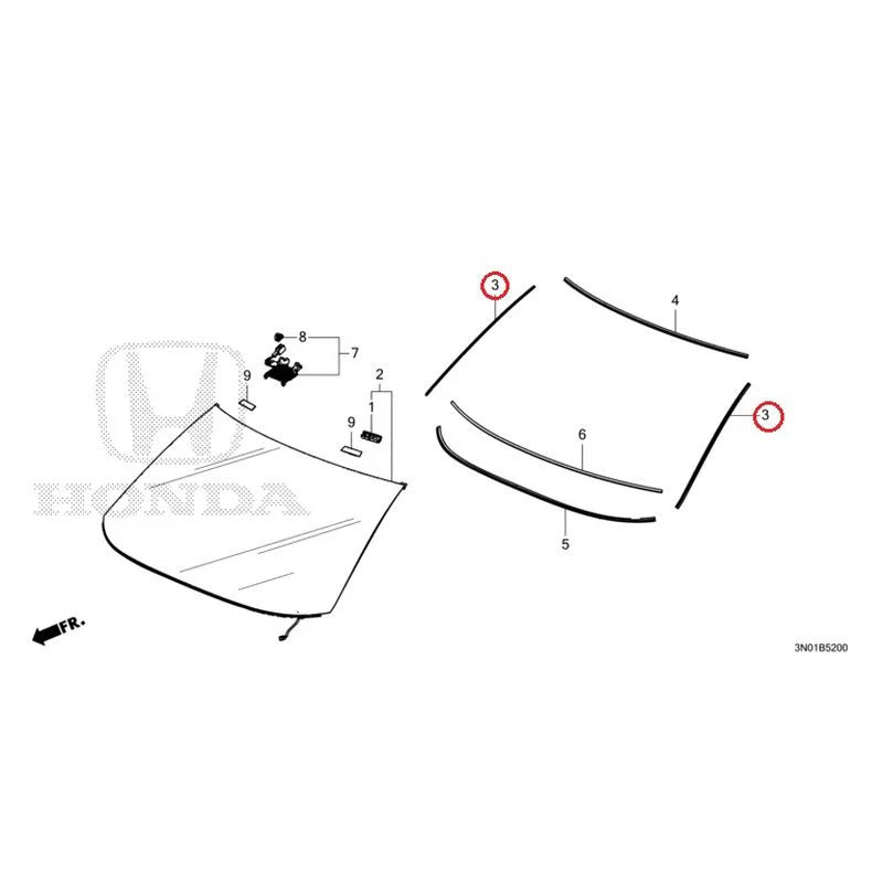 [NEW] JDM HONDA VEZEL e:HEV RV5 2025 Front Windshield GENUINE OEM - Image 4