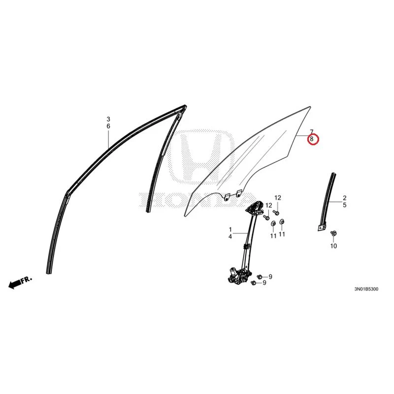 [NEW] JDM HONDA VEZEL e:HEV RV5 2025 Front Door Glass/Regulator GENUINE OEM - Image 9