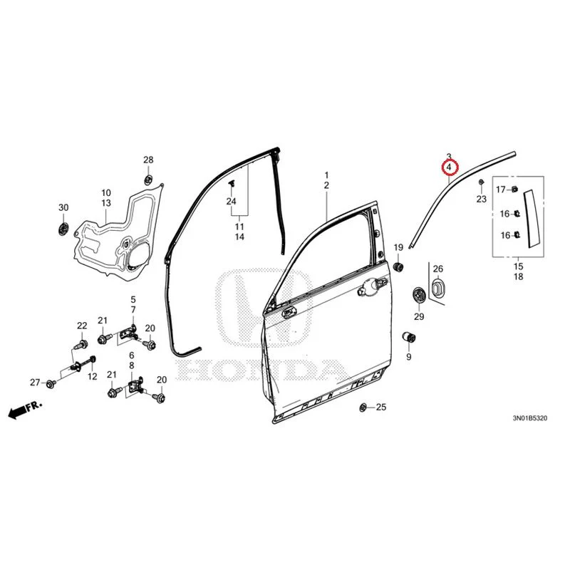 [NEW] JDM HONDA VEZEL e:HEV RV5 2025 Front Door Panel GENUINE OEM - Image 5