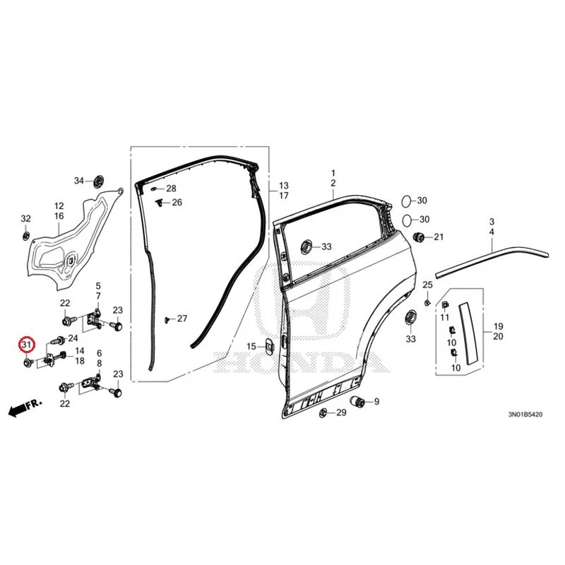 [NEW] JDM HONDA VEZEL e:HEV RV5 2025 Rear Door Panel GENUINE OEM - Image 33