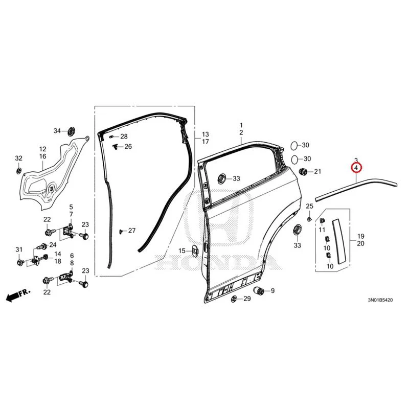 [NEW] JDM HONDA VEZEL e:HEV RV5 2025 Rear Door Panel GENUINE OEM - Image 5