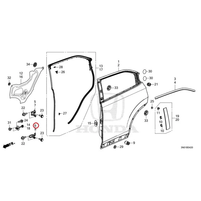 [NEW] JDM HONDA VEZEL e:HEV RV5 2025 Rear Door Panel GENUINE OEM - Image 7