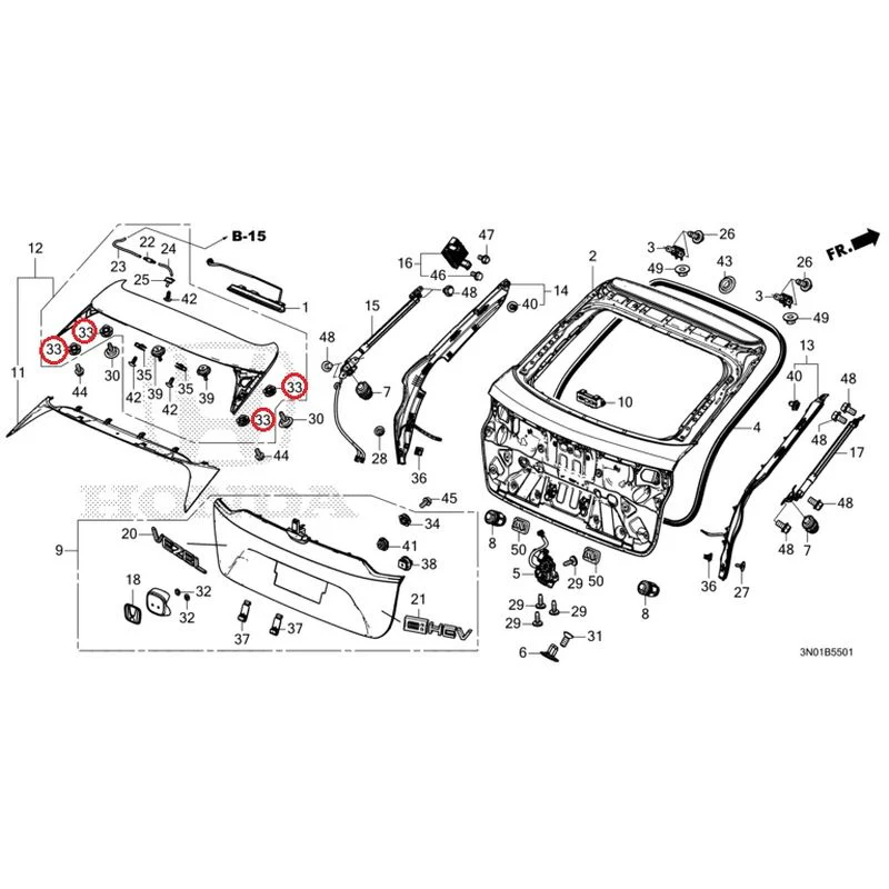 [NEW] JDM HONDA VEZEL e:HEV RV5 2025 Tailgate (Power) GENUINE OEM - Image 38