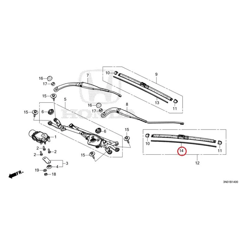 [NEW] JDM HONDA VEZEL e:HEV RV5 2025 Front Windshield Wiper GENUINE OEM - Image 17