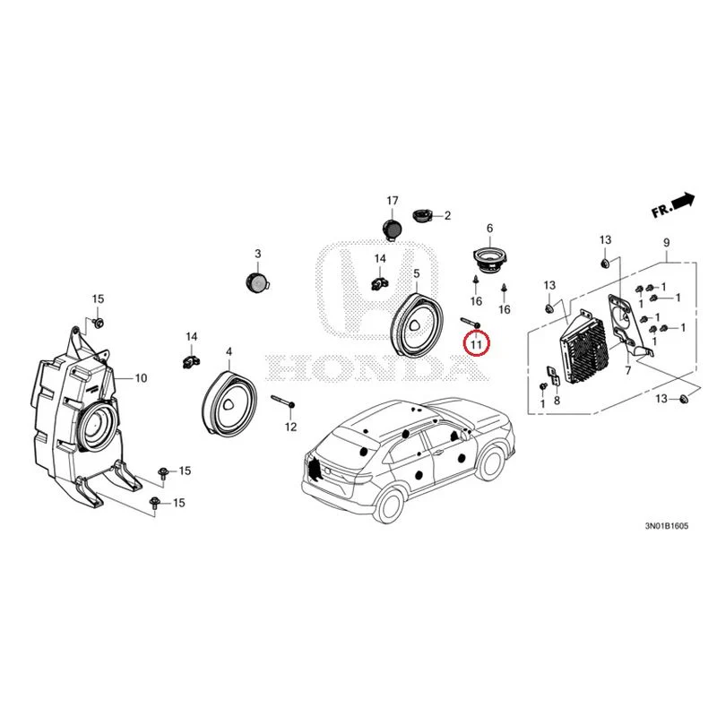 [NEW] JDM HONDA VEZEL e:HEV RV5 2025 Speakers GENUINE OEM - Image 14