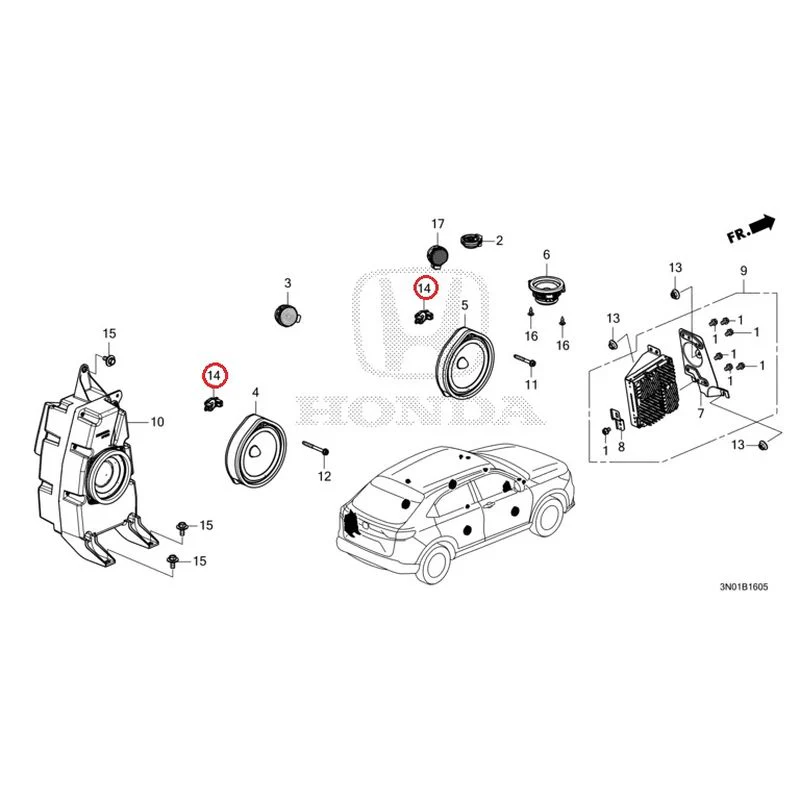 [NEW] JDM HONDA VEZEL e:HEV RV5 2025 Speakers GENUINE OEM - Image 17