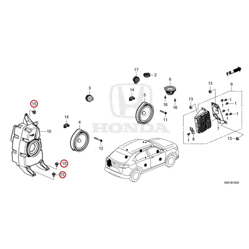 [NEW] JDM HONDA VEZEL e:HEV RV5 2025 Speakers GENUINE OEM - Image 18