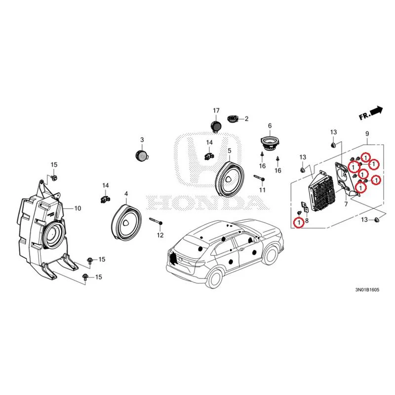 [NEW] JDM HONDA VEZEL e:HEV RV5 2025 Speakers GENUINE OEM - Image 2