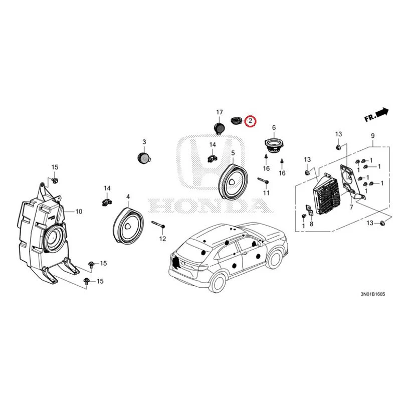 [NEW] JDM HONDA VEZEL e:HEV RV5 2025 Speakers GENUINE OEM - Image 3