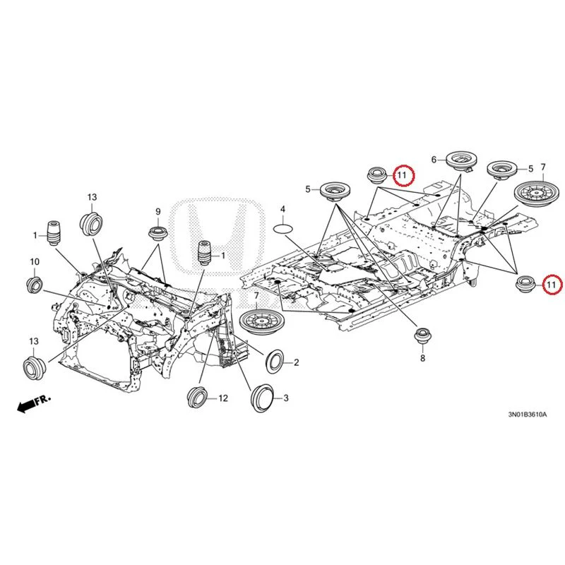 [NEW] JDM HONDA VEZEL e:HEV RV5 2025 Grommets (Front) GENUINE OEM - Image 11