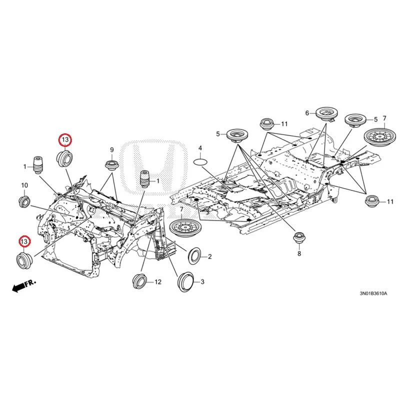 [NEW] JDM HONDA VEZEL e:HEV RV5 2025 Grommets (Front) GENUINE OEM - Image 13