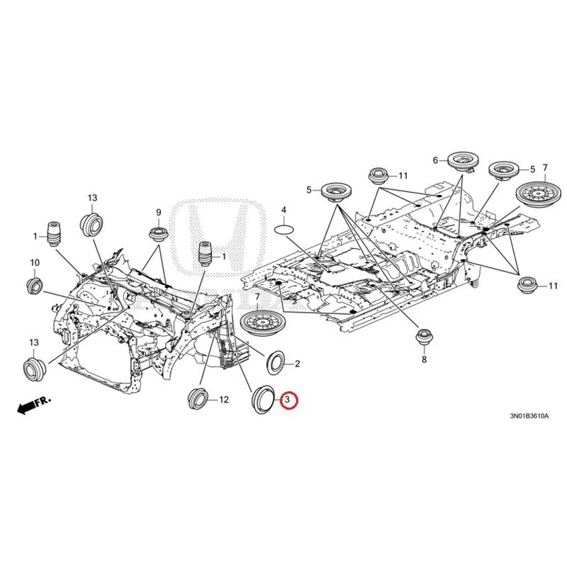[NEW] JDM HONDA VEZEL e:HEV RV5 2025 Grommets (Front) GENUINE OEM - Image 4