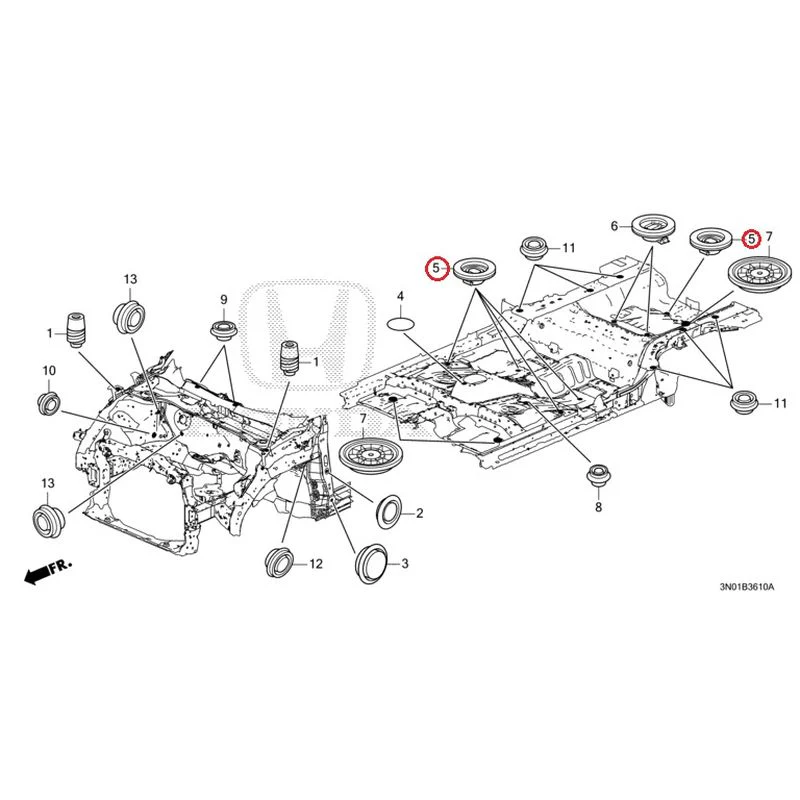 [NEW] JDM HONDA VEZEL e:HEV RV5 2025 Grommets (Front) GENUINE OEM - Image 6