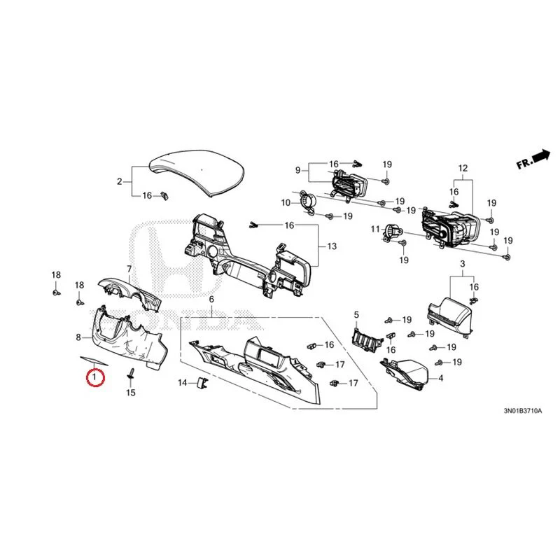 [NEW] JDM HONDA VEZEL e:HEV RV5 2025 Instrument panel garnish (driver side) GENUINE OEM - Image 2