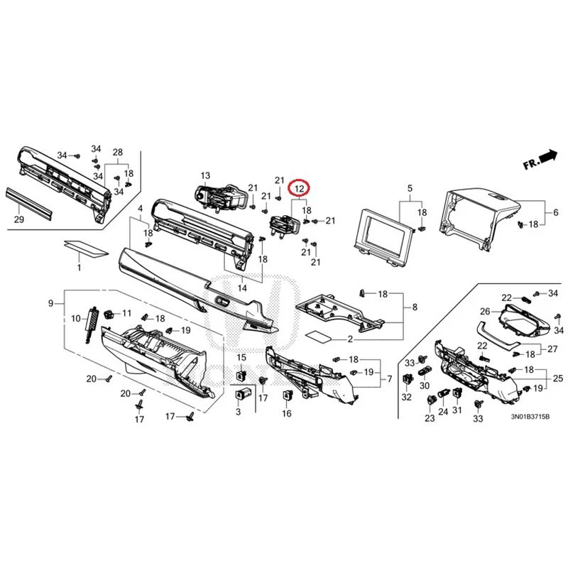 [NEW] JDM HONDA VEZEL e:HEV RV5 2025 Instrument panel garnish (passenger side) GENUINE OEM - Image 10