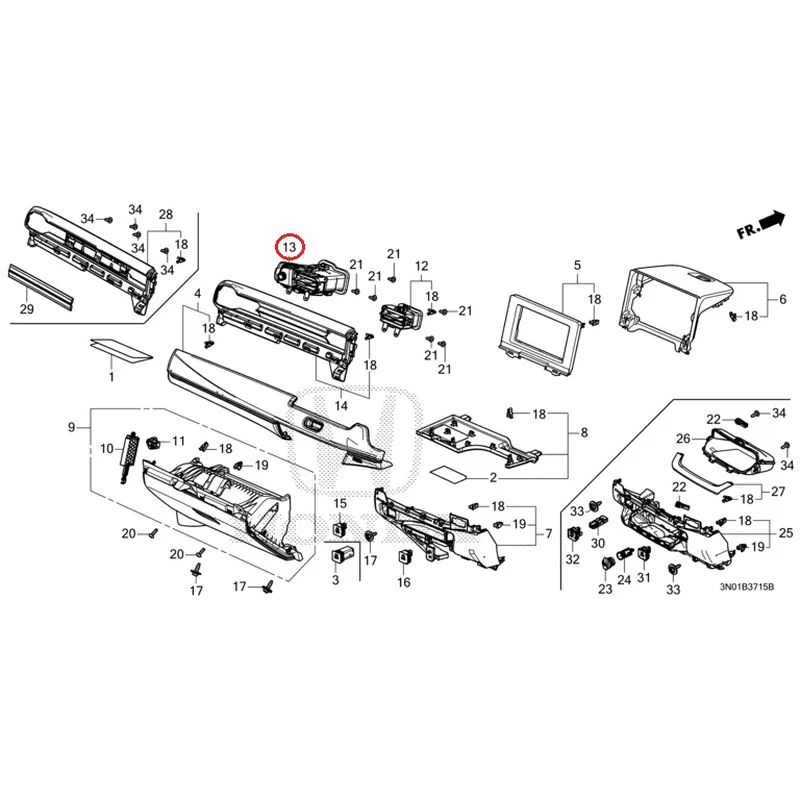 [NEW] JDM HONDA VEZEL e:HEV RV5 2025 Instrument panel garnish (passenger side) GENUINE OEM - Image 11