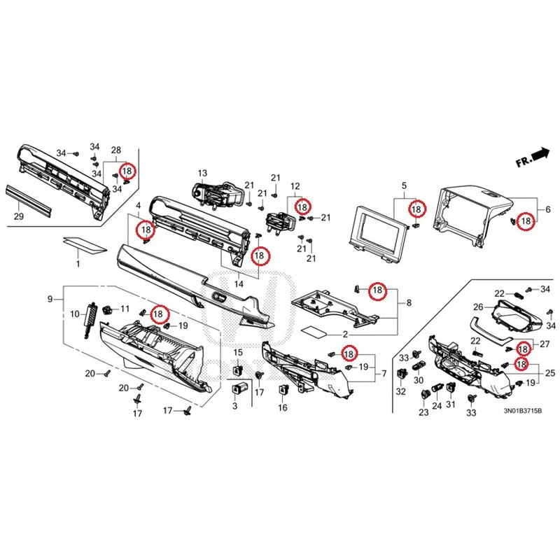 [NEW] JDM HONDA VEZEL e:HEV RV5 2025 Instrument panel garnish (passenger side) GENUINE OEM - Image 13
