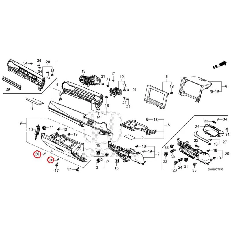 [NEW] JDM HONDA VEZEL e:HEV RV5 2025 Instrument panel garnish (passenger side) GENUINE OEM - Image 15