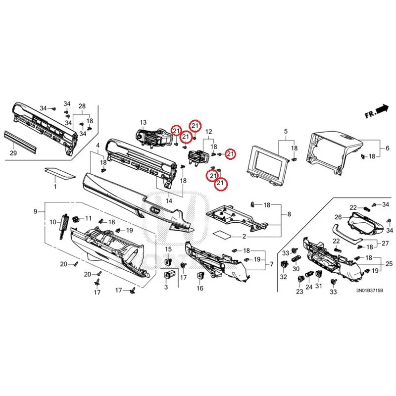 [NEW] JDM HONDA VEZEL e:HEV RV5 2025 Instrument panel garnish (passenger side) GENUINE OEM - Image 16
