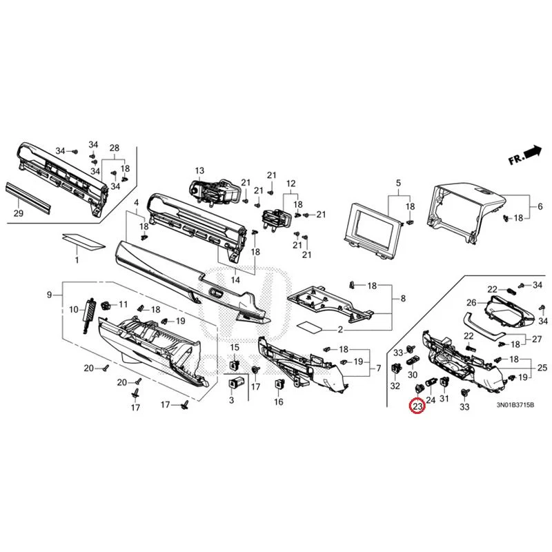 [NEW] JDM HONDA VEZEL e:HEV RV5 2025 Instrument panel garnish (passenger side) GENUINE OEM - Image 18