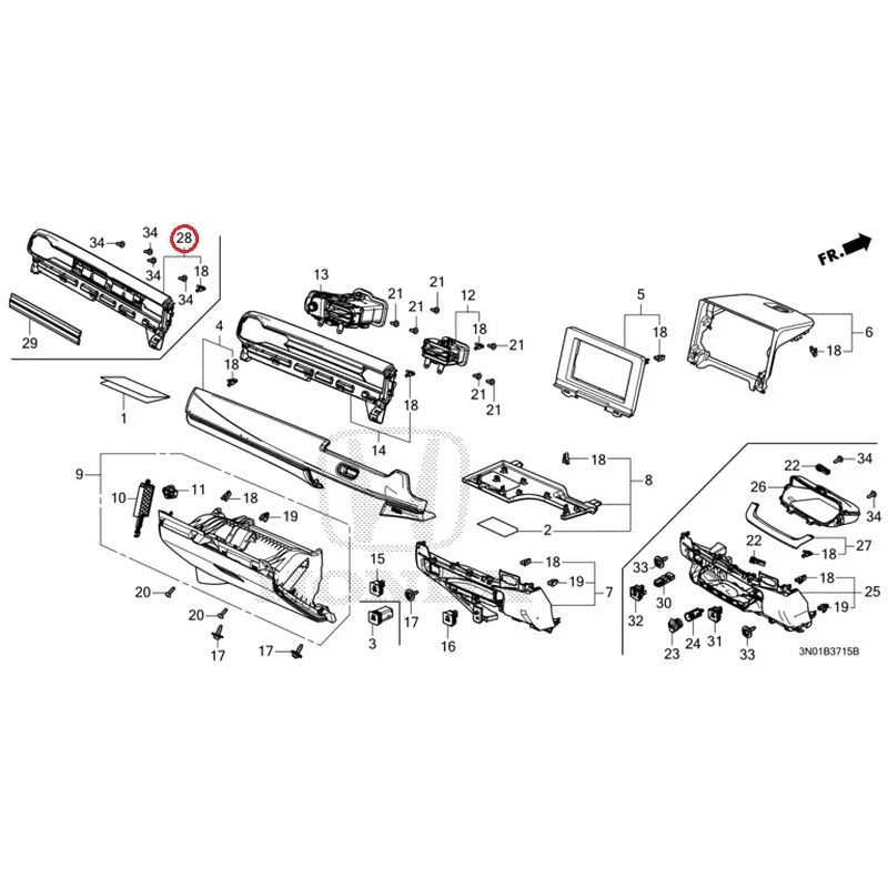 [NEW] JDM HONDA VEZEL e:HEV RV5 2025 Instrument panel garnish (passenger side) GENUINE OEM - Image 23