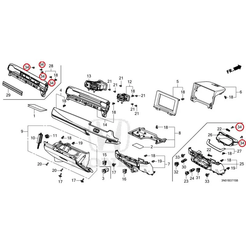 [NEW] JDM HONDA VEZEL e:HEV RV5 2025 Instrument panel garnish (passenger side) GENUINE OEM - Image 29