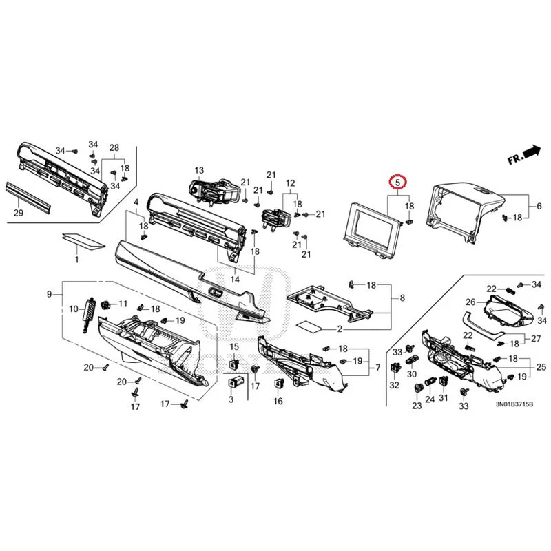 [NEW] JDM HONDA VEZEL e:HEV RV5 2025 Instrument panel garnish (passenger side) GENUINE OEM - Image 4
