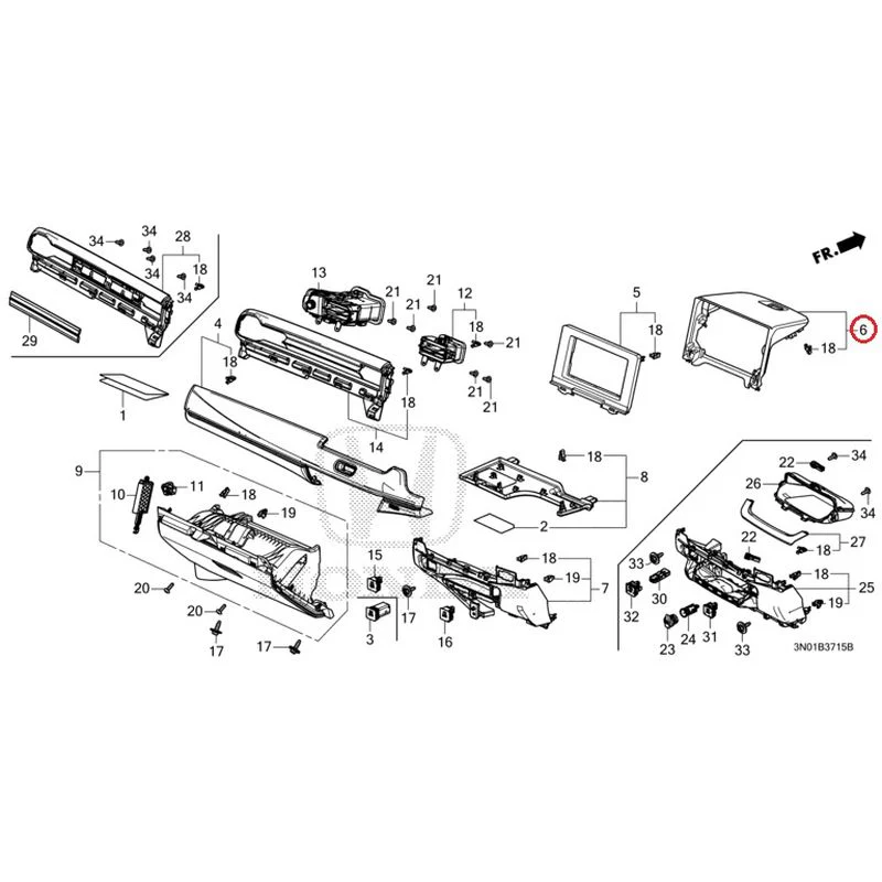 [NEW] JDM HONDA VEZEL e:HEV RV5 2025 Instrument panel garnish (passenger side) GENUINE OEM - Image 5