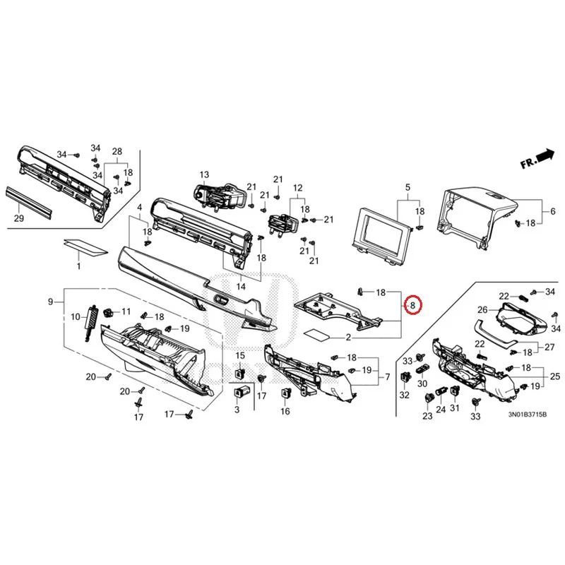 [NEW] JDM HONDA VEZEL e:HEV RV5 2025 Instrument panel garnish (passenger side) GENUINE OEM - Image 6