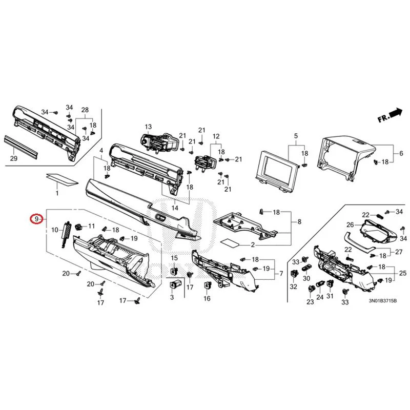 [NEW] JDM HONDA VEZEL e:HEV RV5 2025 Instrument panel garnish (passenger side) GENUINE OEM - Image 7