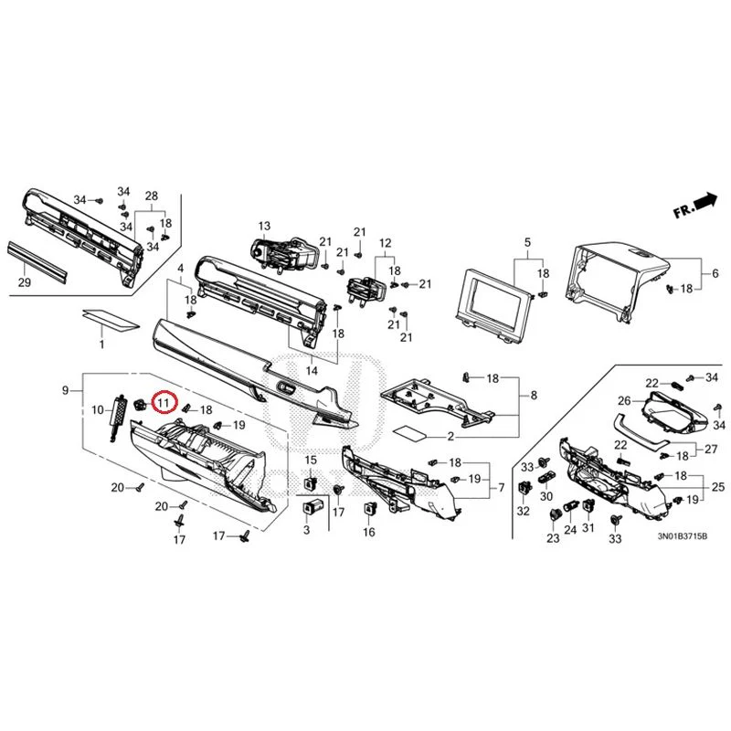 [NEW] JDM HONDA VEZEL e:HEV RV5 2025 Instrument panel garnish (passenger side) GENUINE OEM - Image 9