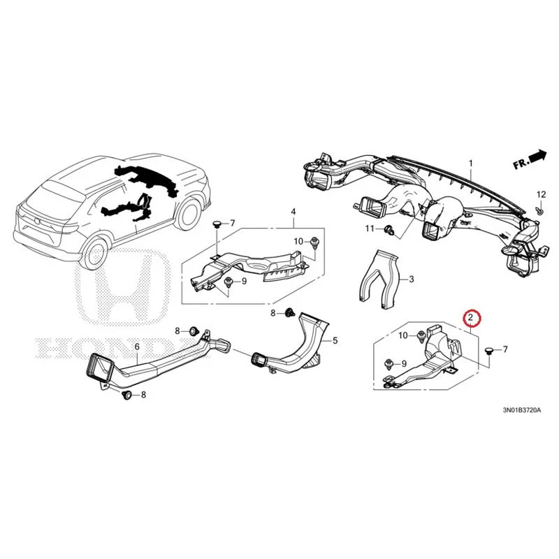 [NEW] JDM HONDA VEZEL e:HEV RV5 2025 Duct GENUINE OEM - Image 3
