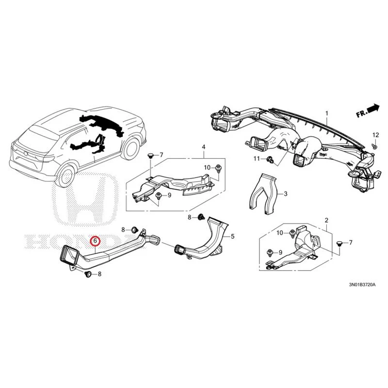 [NEW] JDM HONDA VEZEL e:HEV RV5 2025 Duct GENUINE OEM - Image 7