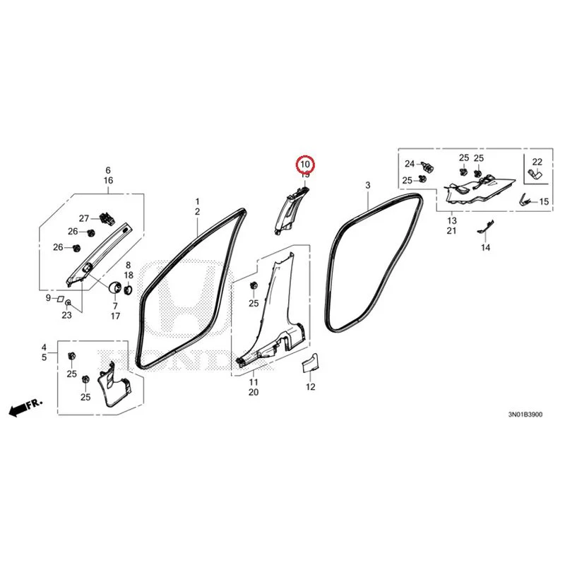 [NEW] JDM HONDA VEZEL e:HEV RV5 2025 Pillar Garnish GENUINE OEM - Image 12