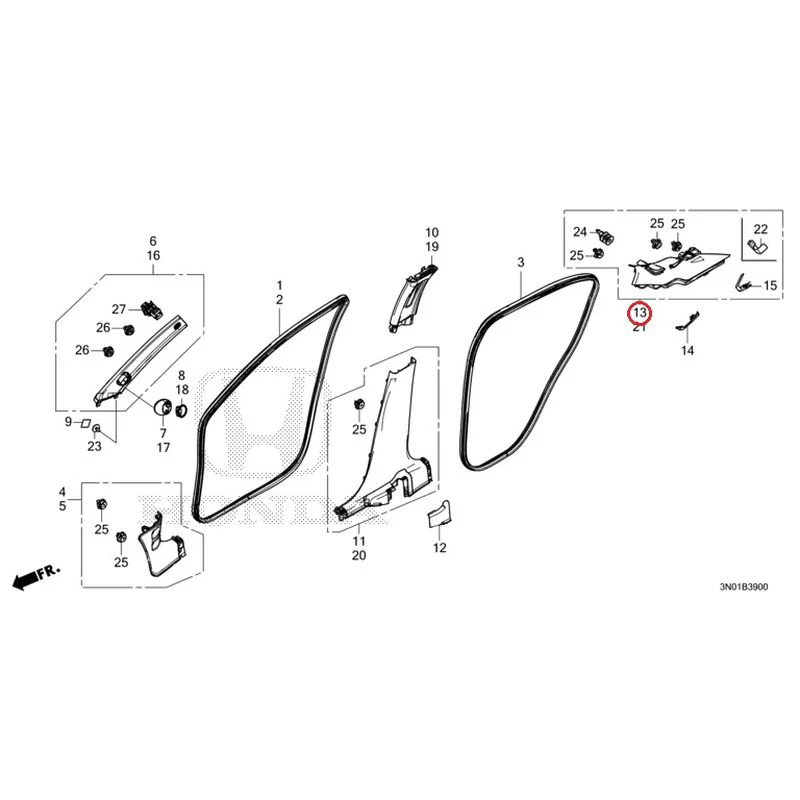 [NEW] JDM HONDA VEZEL e:HEV RV5 2025 Pillar Garnish GENUINE OEM - Image 15