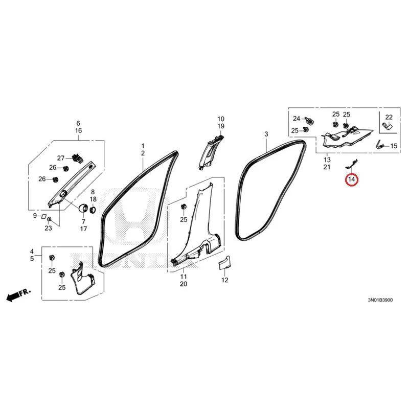 [NEW] JDM HONDA VEZEL e:HEV RV5 2025 Pillar Garnish GENUINE OEM - Image 16
