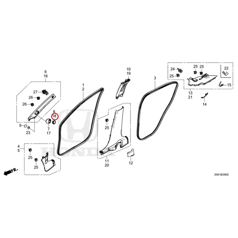 [NEW] JDM HONDA VEZEL e:HEV RV5 2025 Pillar Garnish GENUINE OEM - Image 21